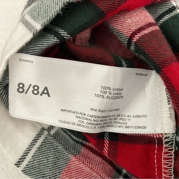 Carter’s PLAID FLANNEL TARTAN TOP - Size 8/8A - Picture 4 of 7